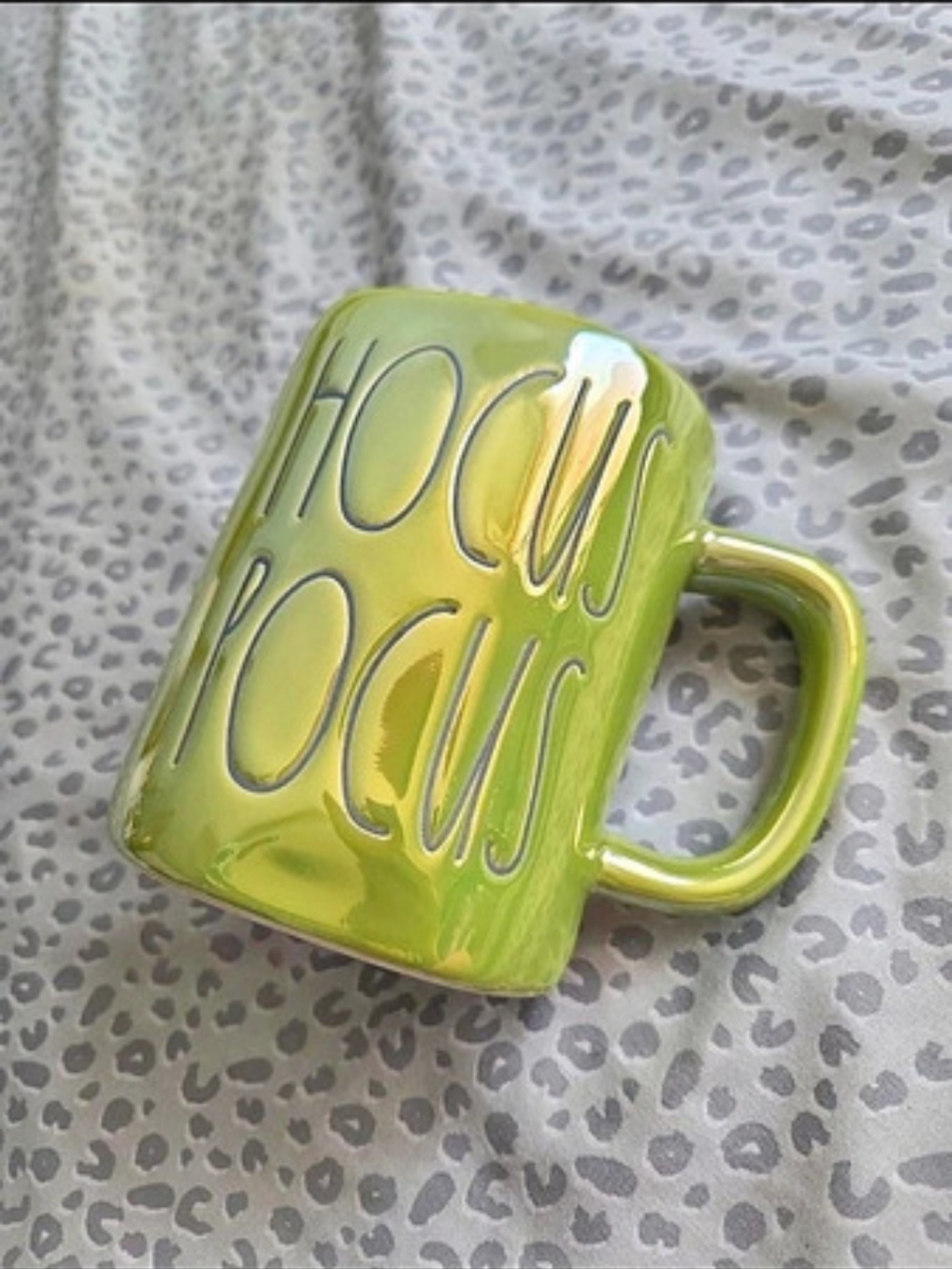 Rae Dunn Hocus Pocus Iridescent Green Mug